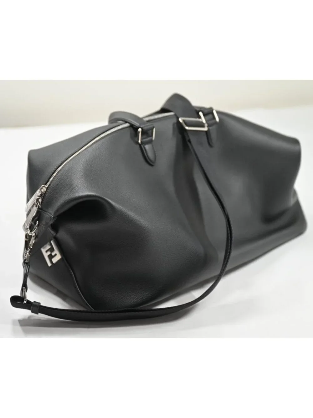 Fendi Lui 45 Duffle Bag in Black Calf Leather With Palladium Hardware